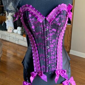 Purple Black Corset‎ Leg Avenue